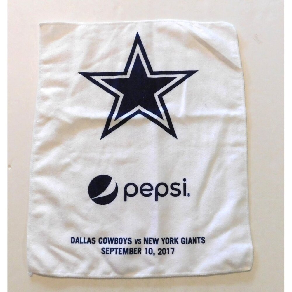 Dallas Cowboys vs New York Giants Sept 10 2017 Game Day Rally Towel Pepsi White